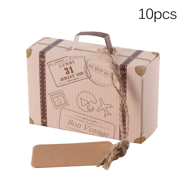 10pcs Mini Suitcase Sweet Cake Candy Box Vintage Gift Boxes Wedding Party Favor